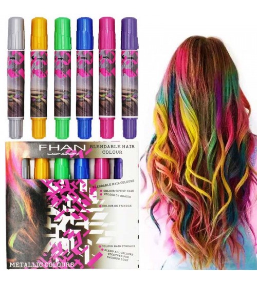 Metallic Glitter Hair Color Chalk Set